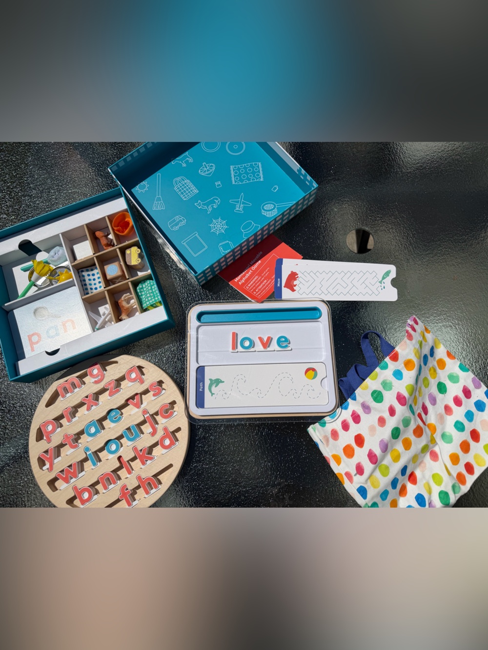 Lovevery Montessori Movable Alphabet + Draw Trace & Erase Board Set